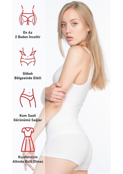 Beyaz Emay 5014 Göğsü Açık Yarım Kollu Korse fırsatları