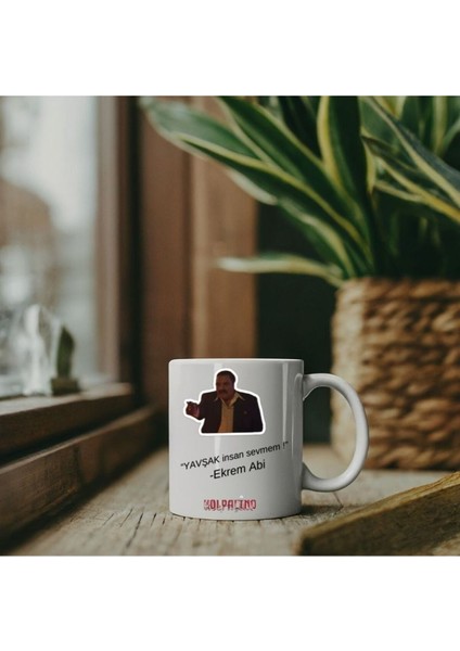 Kolpaçino Baskılı Porselen Kahve Kupası