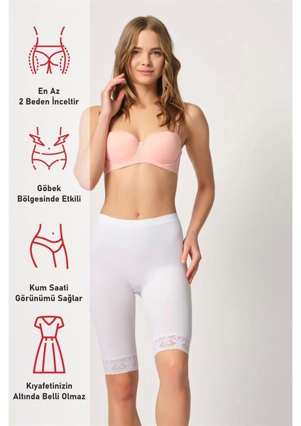 Beyaz Emay 3004 Soft Uzun Paça Dantel Boxer fırsatları