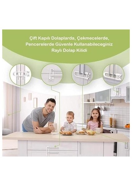 Buffer Bebek Çocuk Çekmece ve Dolap Koruma Raylı Güvenlik Sistemi Emniyet Kilidi