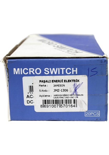 Kalın Uzun Pimli 15A 1NO+1NC Mikro Switch ( 2 Adet )