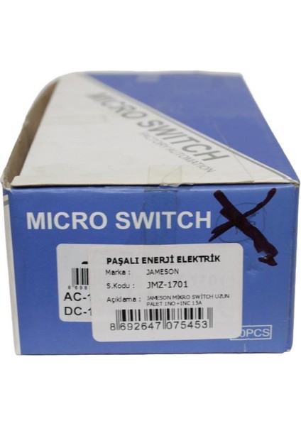 Uzun Palet 15A 1NO+1NC Mikro Switch ( 2 Adet )