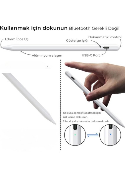 Tüm Cihazlara Uyumlu Dokunmatik Universal Stylus Ipad Android Tablet Kalemi