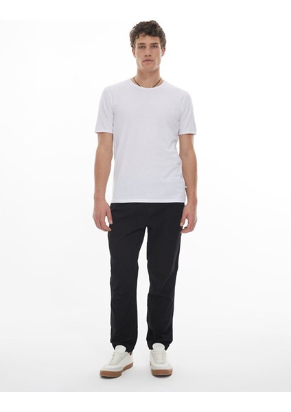 Erkek Fit Jogger Bel Siyah Pantolon