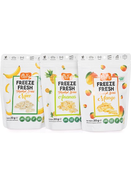 Tropikal Paketi Freeze Fresh (3* Muz)-(2*mango)-(2*ananas)