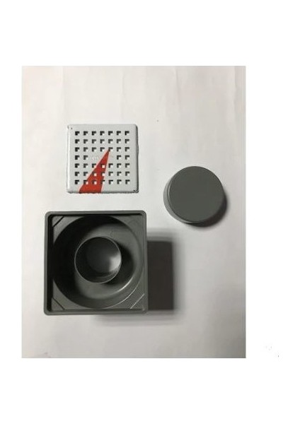 Krom Süzgeç Paslanmaz Izgaralı Plastik Yer Süzgeci Yer Sifonu 10 x 10 x 50 cm Alttan