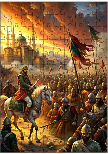 Ahşap Mdf Puzzle Yapboz Istanbul'un Fethi 1453 120 Parça 25*35 cm