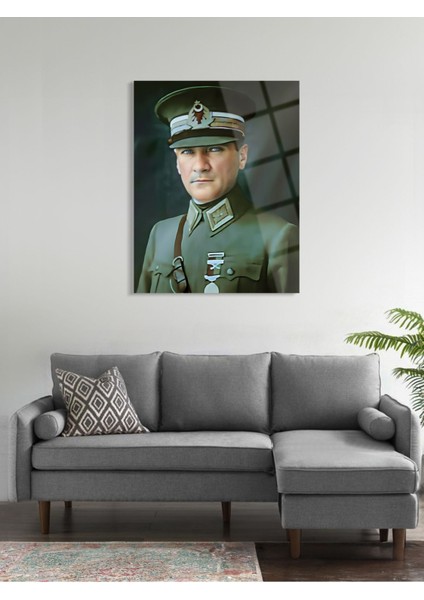 Atatürk Cam Tablo - Cam Tablolar - Atatürk Tablo - Atatürk Portresi - Atatürk Tablosu - Ata086