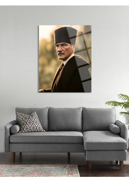 Atatürk Cam Tablo - Cam Tablolar - Atatürk Tablo - Atatürk Portresi - Atatürk Tablosu - Ata082