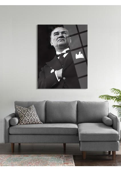 Atatürk Cam Tablo - Cam Tablolar - Atatürk Tablo - Atatürk Portresi - Atatürk Tablosu - Ata032