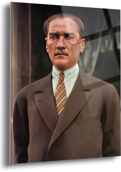 Atatürk Cam Tablo - Cam Tablolar - Atatürk Tablo - Atatürk Portresi - Atatürk Tablosu - Ata090