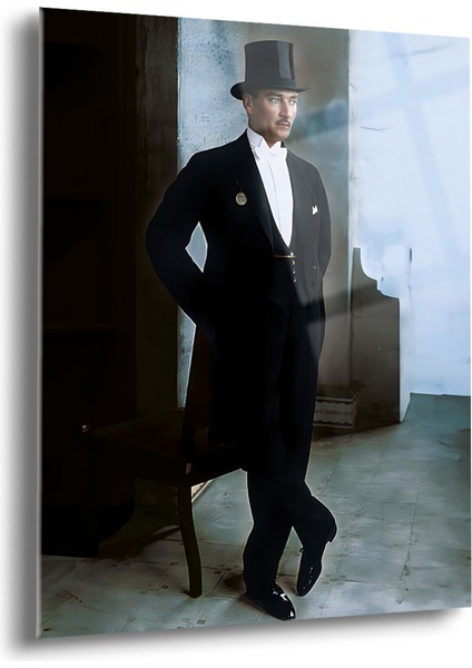 Atatürk Cam Tablo - Cam Tablolar - Atatürk Tablo - Atatürk Portresi - Atatürk Tablosu - Ata036