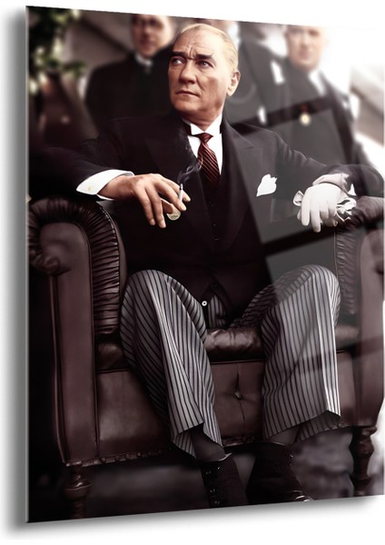 Atatürk Cam Tablo - Cam Tablolar - Atatürk Tablo - Atatürk Portresi - Atatürk Tablosu - Ata026