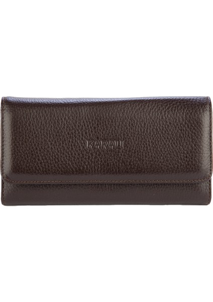 Hakiki Deri Kadın Portföy Cüzdanı Kahve BC456-02