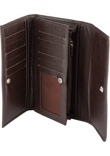 Hakiki Deri Kadın Portföy Cüzdanı Kahve BC456-02 modelleri