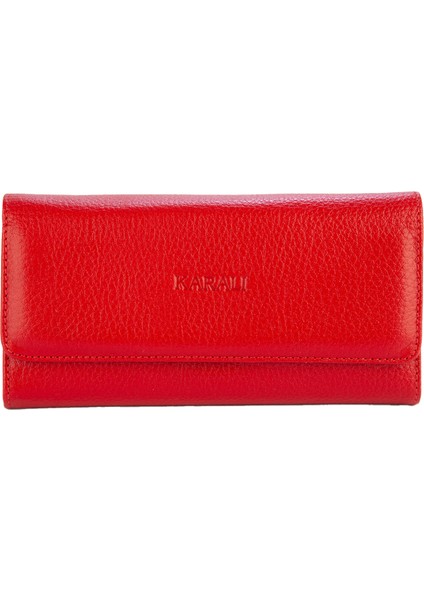 Hakiki Deri Kadın Portföy Cüzdanı Kırmızı BC456-08