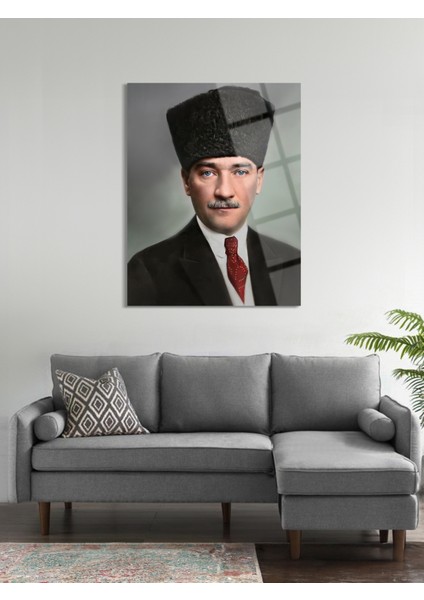 Atatürk Cam Tablo - Cam Tablolar - Atatürk Tablo - Atatürk Portresi - Atatürk Tablosu - Ata042