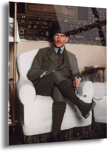 Atatürk Cam Tablo - Cam Tablolar - Atatürk Tablo - Atatürk Portresi - Atatürk Tablosu - Ata044