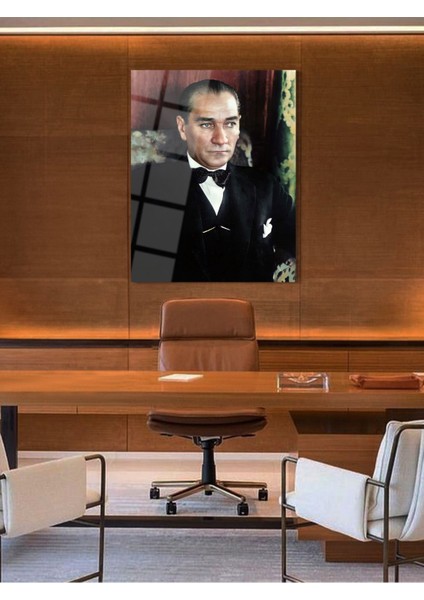 Atatürk Cam Tablo - Cam Tablolar - Atatürk Tablo - Atatürk Portresi - Atatürk Tablosu - Ata037