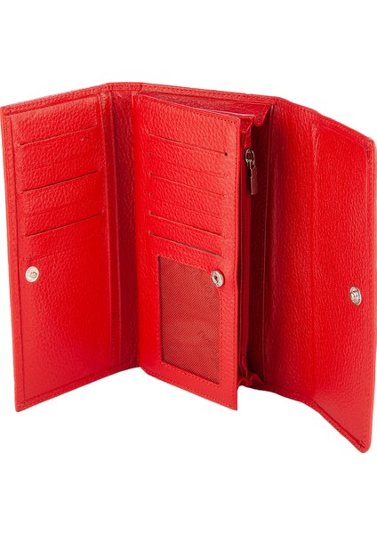 Hakiki Deri Kadın Portföy Cüzdanı Kırmızı BC456-08 modelleri
