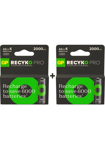 Recyko Pro 2000 Mah Aa Kalem 8'li Şarj Edilebilir Pil