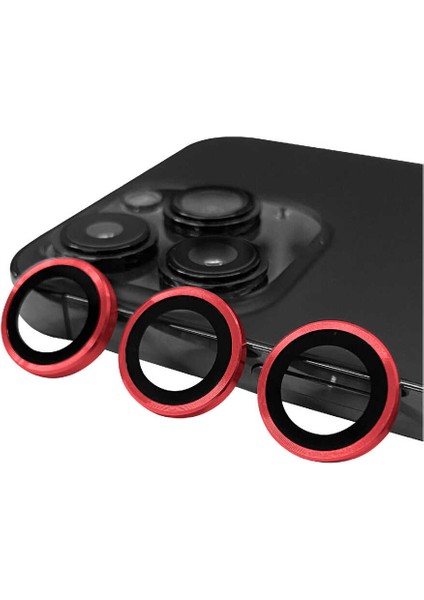 iPhone 14 Pro Uyumlu Zore Cl-07 Kamera Lens Koruyucu-Kırmızı