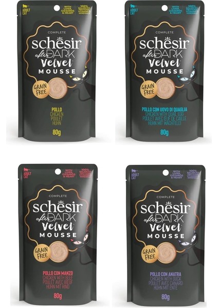 After Dark 4 Çeşit Karma Pouch Mousse Kedi Yaş Mama 80 Gr. x 4 Adet