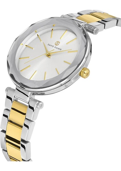 Davıd Guner Sarı Beyaz Kaplama Gümüş Kadran Kadın Kol Saati fiyatları