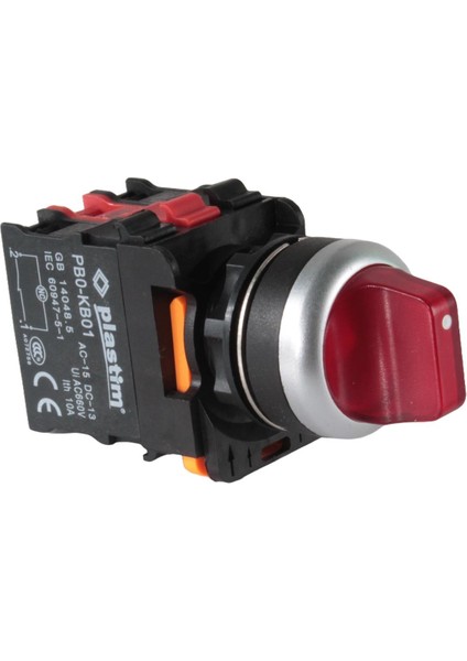 PLASTİM 24V 2Nc Kırmızı Led Işıklı Mandal Buton