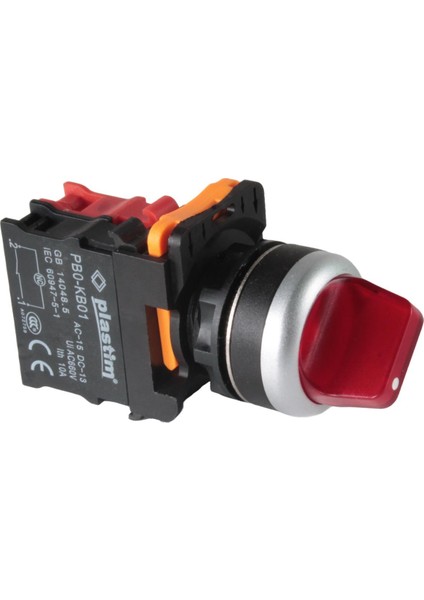 PLASTİM 24V 1Nc Kırmızı Led Işıklı Mandal Buton