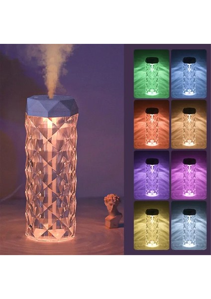 Yatak Odası ve Masaüstü Için Aromaterapi ve Hava Temizleme Özellikli 1000ML Renkli USB Kristal Nemlendirici (Yurt Dışından)