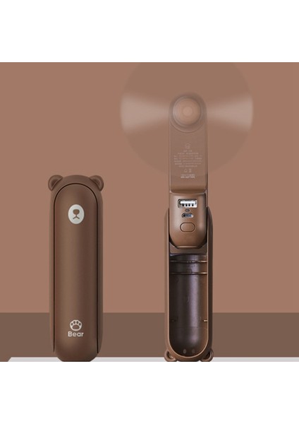 Ayı Katlanır Küçük Fan Taşınabilir Şarj Küçük Öğrenci Sessiz El Karikatür Küçük Fan B (Yurt Dışından) modelleri