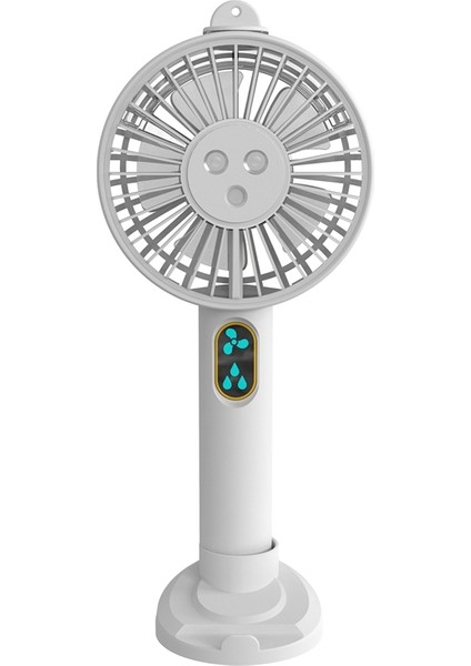 Su Temini Küçük Fan, Çift Delikli Püskürtme Fanı Masaüstü Desteği, El Tipi USB Mini Nemlendirici Fan Beyaz (Yurt Dışından)