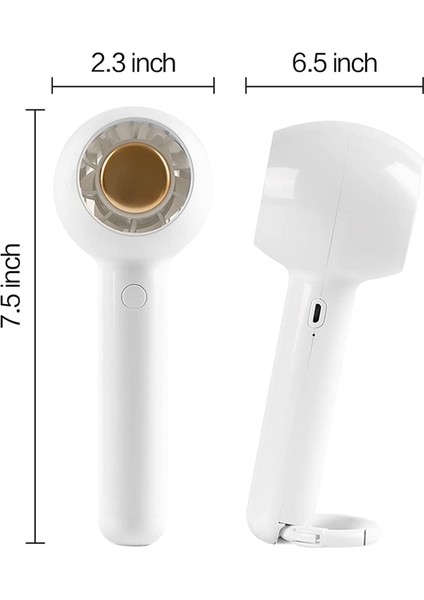 Taşınabilir El Fanı, USB Şarj Edilebilir, Karabina Klipsli Masa Küçük Fanı, Ev Ofis Iç Mekan Dış Mekan Seyahati Için (Yurt Dışından)