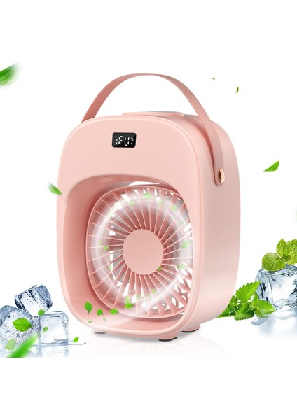 Taşınabilir Klima Mini Hava Soğutucu Fan ile 3600 Mah/gece Lambası Ev Ofis Için Kişisel Hava Soğutucu LCD Ekran B (Yurt Dışından)