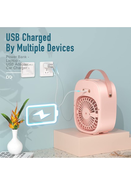 Taşınabilir Klima Mini Hava Soğutucu Fan ile 3600 Mah/gece Lambası Ev Ofis Için Kişisel Hava Soğutucu LCD Ekran B (Yurt Dışından)