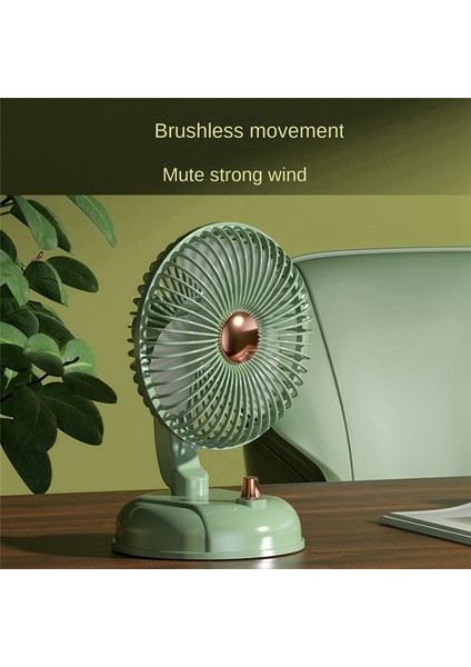 2000MAH Yaz Fan Dilsiz Otomatik Salınımlı Kafa Masa Fanı Taşınabilir Fan USB Şarj Yüksek Rüzgar Enerjili Fan Ev Için Yeşil (Yurt Dışından)