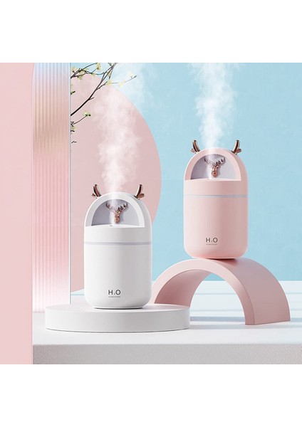 Mini Sevimli Yatak Odası Ev Ofis Nemlendirici, Ren Geyiği USB Araç Nemlendirici, Ultrasonik Çok Fonksiyonlu Taşınabilir (Pembe) (Yurt Dışından) fiyatları
