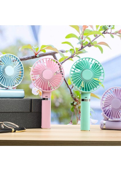 Taşınabilir Katlanır USB Fan LED Işık ile 3 Hız Ayarlanabilir Soğutucu Mini Fan Kullanışlı Küçük Masa Masaüstü USB Soğutma Fanı Yeşil (Yurt Dışından)