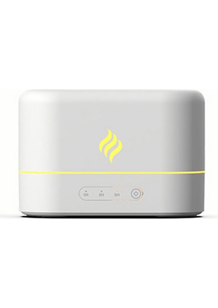 7 Renk Simülasyon Alev Ultrasonik Nemlendirici USB Ücretsiz Filtre Uçucu Yağ Difüzörü Beyaz (Yurt Dışından)