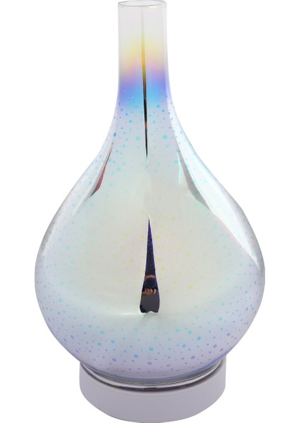 3D Cam Vazo Şekli Hava Nemlendirici 7 Renkli LED Gece Lambası Aromalı Uçucu Yağ Difüzör Mist Maker Ultrasonik Nemlendirici Beyaz Ingiltere Tak (Yurt Dışından)