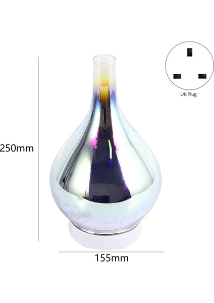 3D Cam Vazo Şekli Hava Nemlendirici 7 Renkli LED Gece Lambası Aromalı Uçucu Yağ Difüzör Mist Maker Ultrasonik Nemlendirici Beyaz Ingiltere Tak (Yurt Dışından) fiyatları