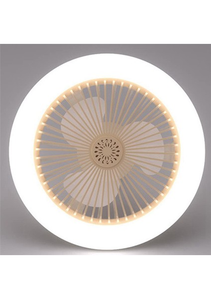 E27 Işıklı Tavan Vantilatörü, Kapalı Düşük Fan Işığı, Gizli Elektrikli Fan Gimbal Duy (Krem Rengi) (Yurt Dışından)