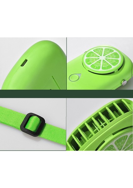 Mini Taşınabilir Bladeless Boyun Fanı USB Şarj Edilebilir Sessiz Soğutma Fanları 3 Hız Ayarlanabilir Fan Dış Hava Soğutucu Yeşil (Yurt Dışından)