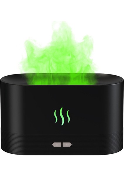 Aroma Difüzör Hava Nemlendirici Ultrasonik Serin Mist Maker Sisleyici LED Esansiyel Yağı Alev Lambası Siyah (Yurt Dışından)