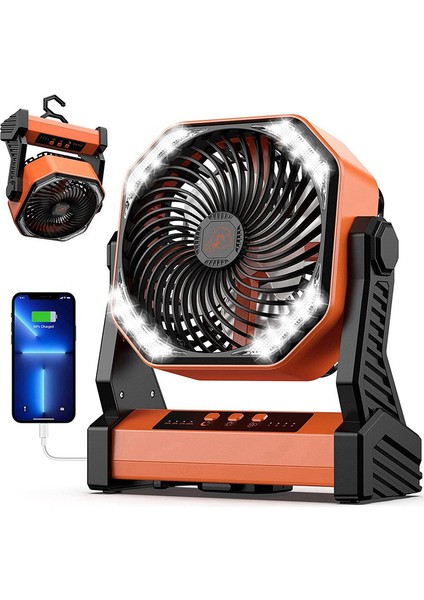 Seyahat Için Taşınabilir Fan, 20000MAH Şarj Edilebilir Pille Çalışan Fan, Yüksek Hızlı Kamp Fanı (Yurt Dışından)