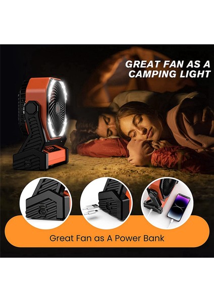 Seyahat Için Taşınabilir Fan, 20000MAH Şarj Edilebilir Pille Çalışan Fan, Yüksek Hızlı Kamp Fanı (Yurt Dışından)