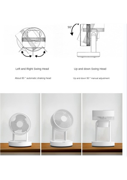 LED Işık ile Taşınabilir Fan 4000 Mah Şarj Edilebilir Dijital Ekran Uzaktan Kumanda Fan Yaz Fan Yatak Odası Masası Soğutma (Yurt Dışından) modelleri
