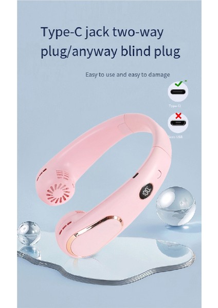 Eller Serbest Boyun Etrafında Fan Mini Şarj Edilebilir USB Boyun Fanı Eller Serbest Kapalı Açık Taşınabilir Hava Soğutucu Yaz Sıcak Için (Yurt Dışından) fırsatları