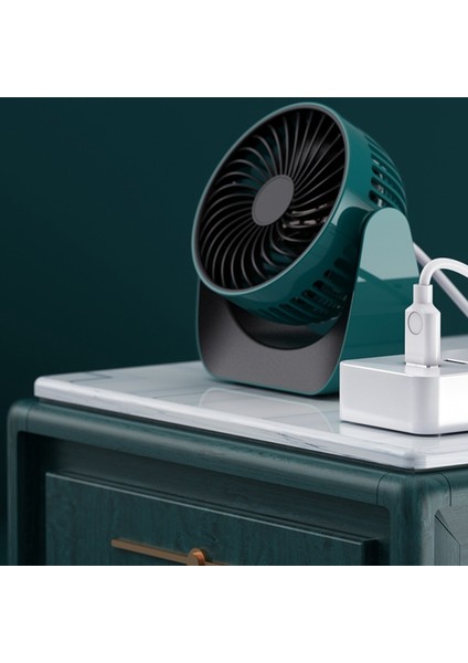 Taşınabilir USB Masa Fanı Mini 360 Derece Ayarlanabilir Hava Sirkülasyon Fanı Küçük Elektrikli Fan (Yurt Dışından)